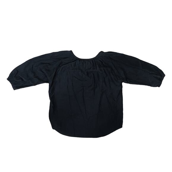 Diane Von Furstenberg Paeden Silk Cotton Blouse in Black Size 2 - Picture 9 of 9